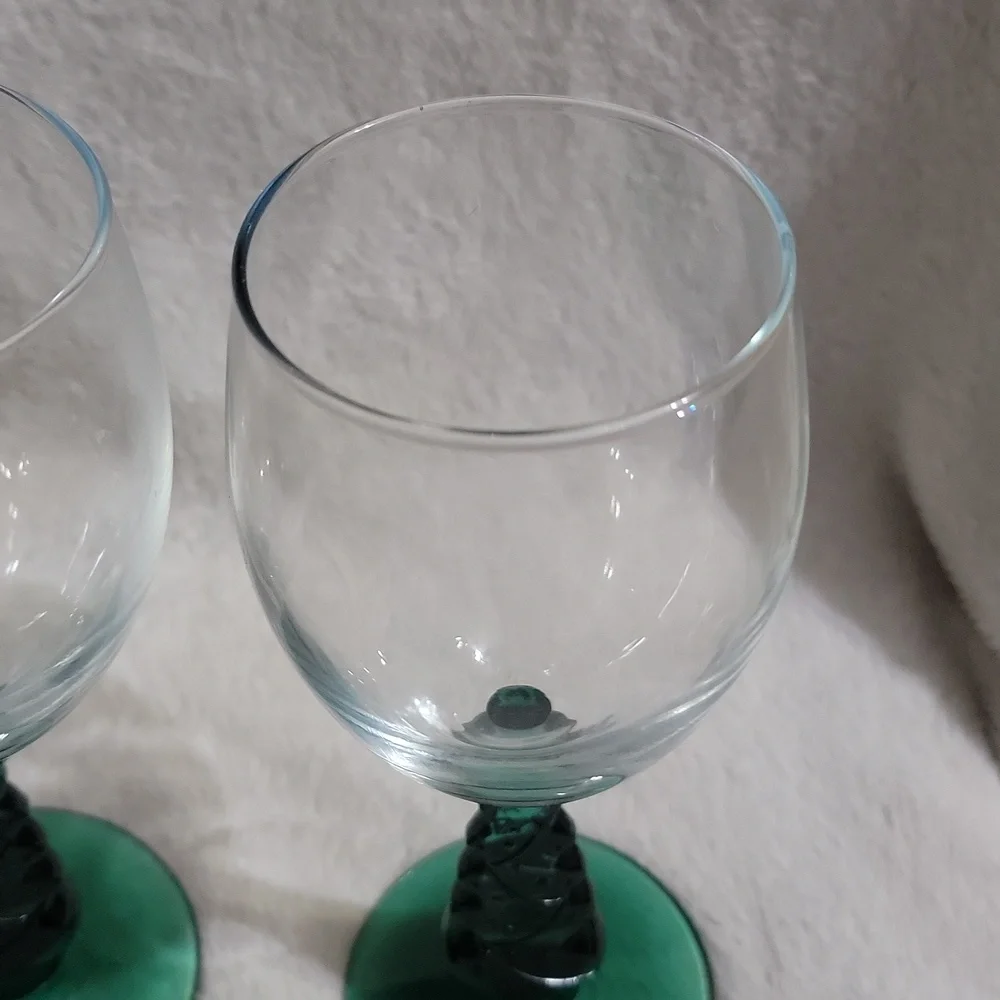 Vintage Libbey Glass Christmas tree stem goblets